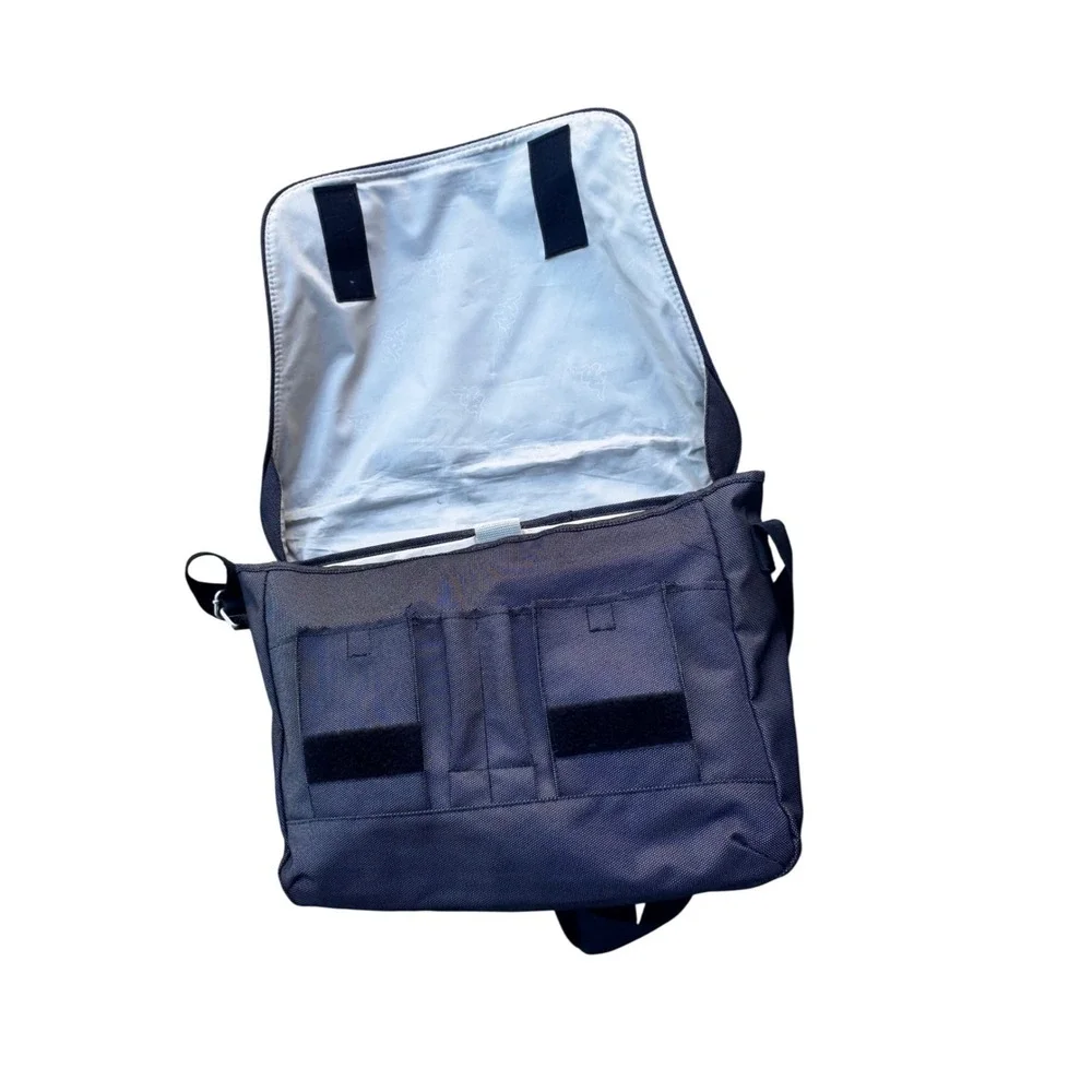 Kappa Mens Black Ballistic Nylon Messenger Laptop Bag Padded Strap Sportswear